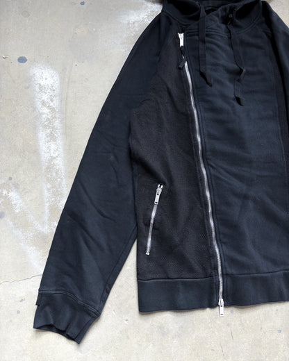 F/W14 ASYMMETRICAL MESH PANEL ZIP UP