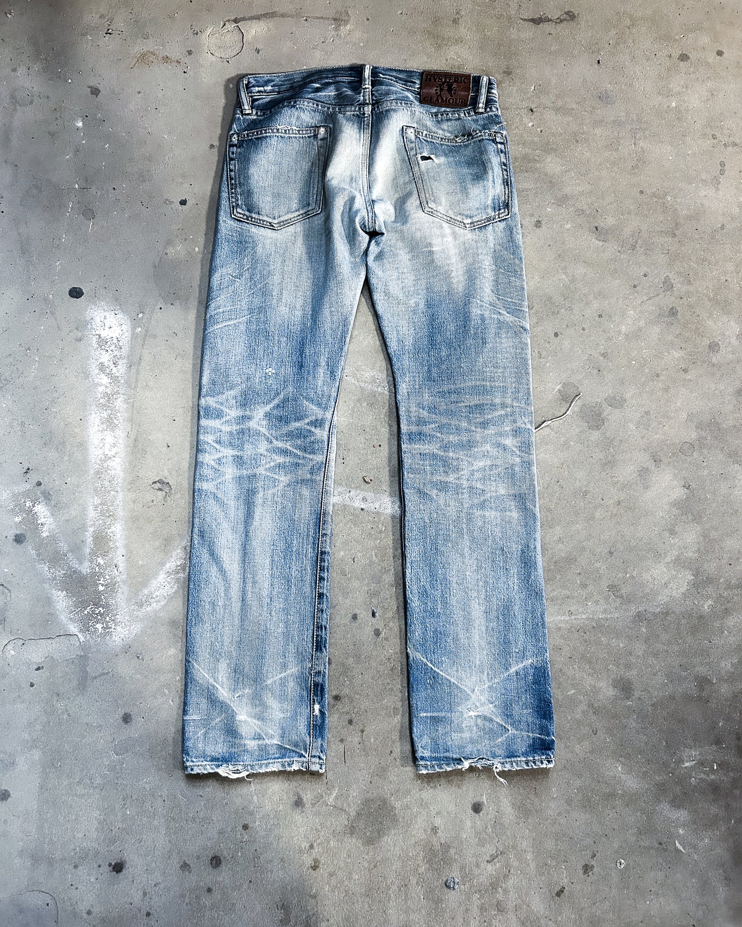 THRASHED STUDDED DENIM