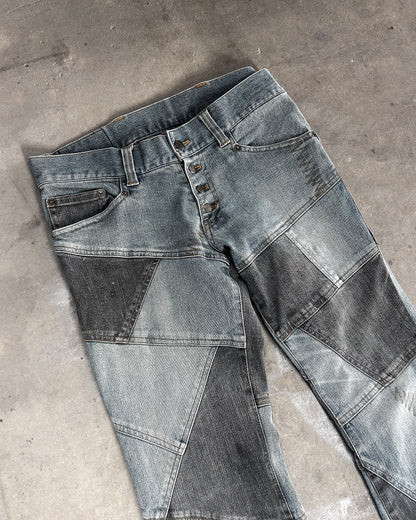 FLARED PATCHWORK DENIM