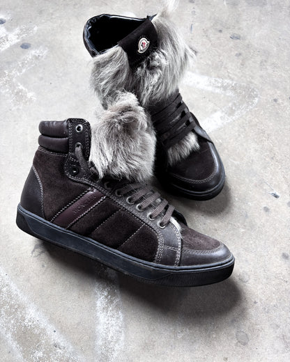 BROWN FUR HIGH TOPS