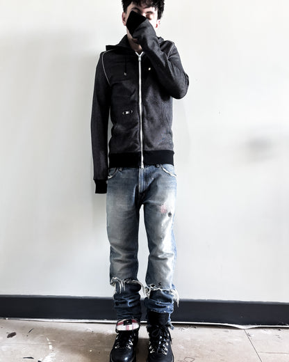 A/W10 HYBRID NET ZIP HOODIE