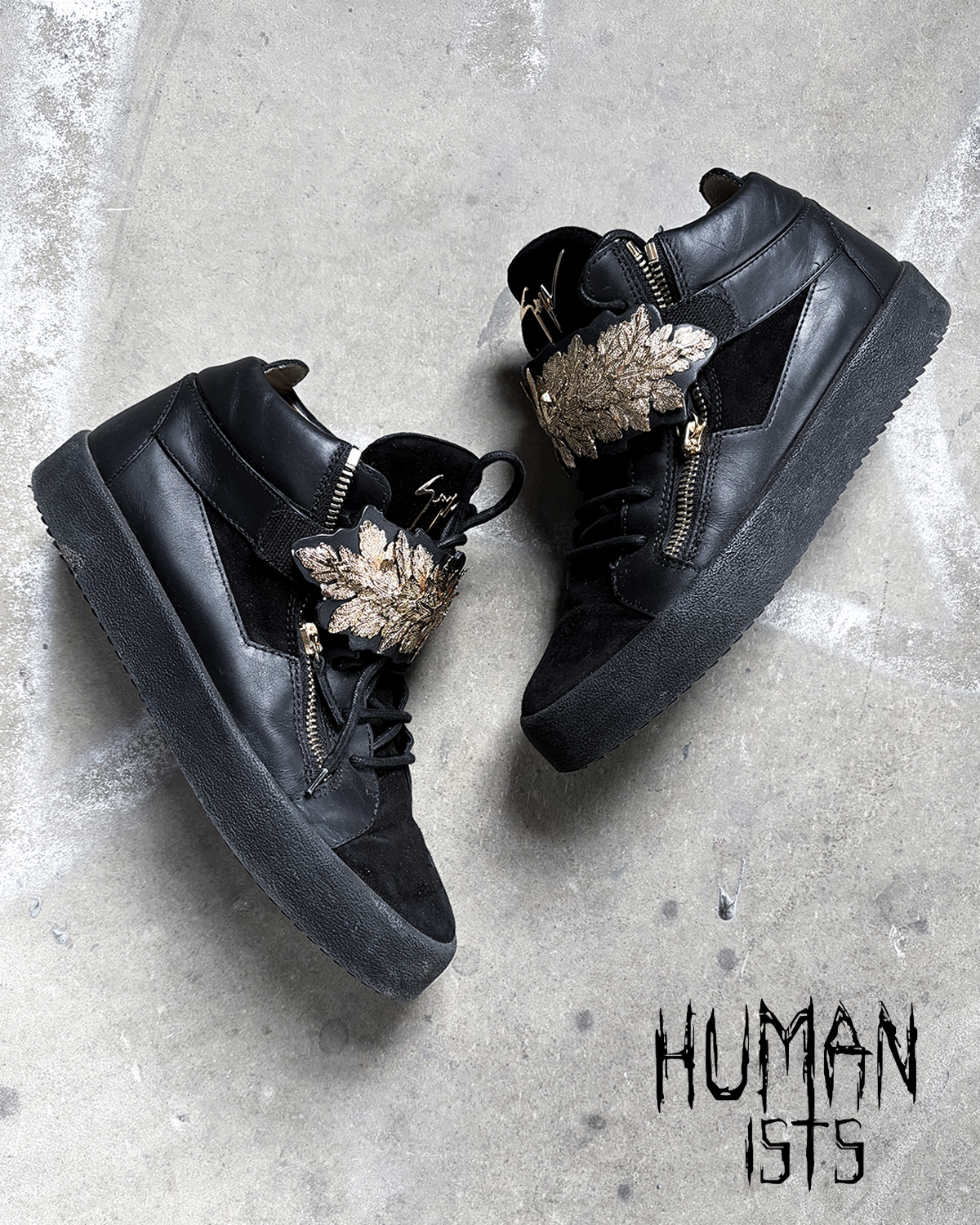 GOLD LEAF ZIP HIGH TOPS