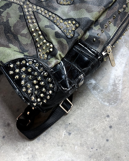 STUDDED CAMO ‘MARGIN’ BACKPACK