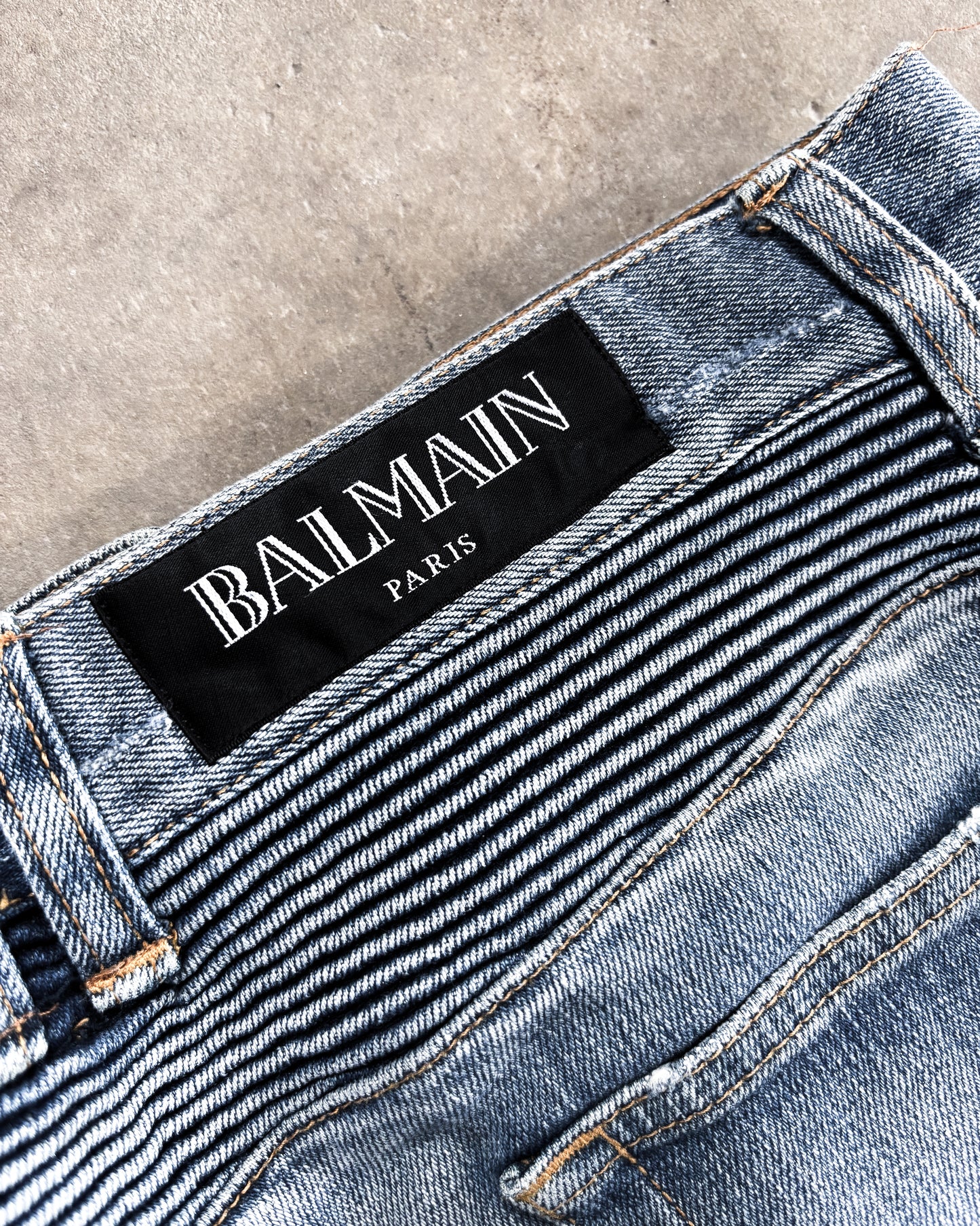 A/W15 DISTRESSED BIKER DENIM SHORTS