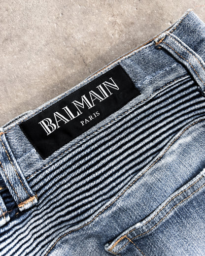 A/W15 DISTRESSED BIKER DENIM SHORTS