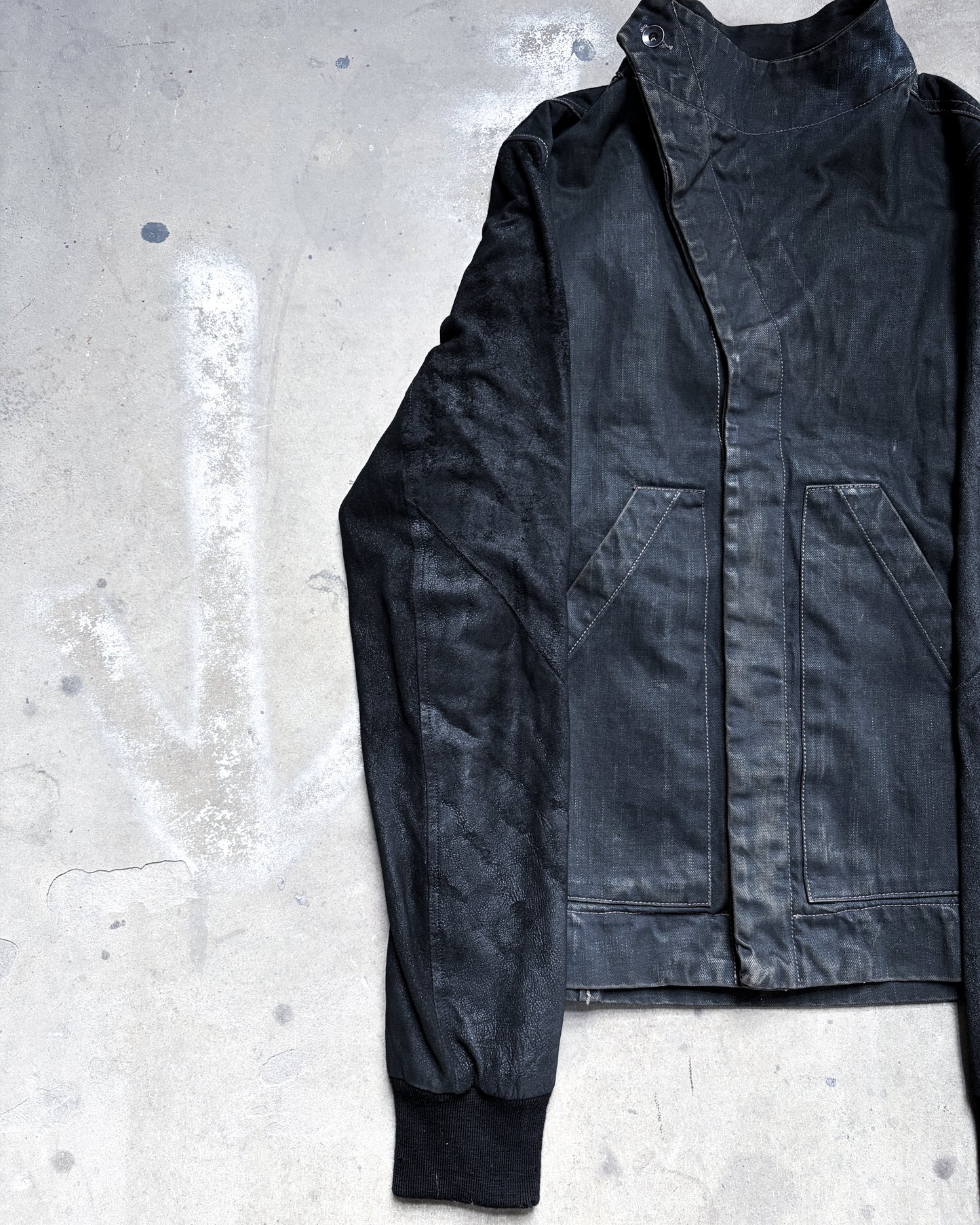 S/S13 “ISLAND” DRK SHDW LEATHER SLEEVE SLAVE JACKET