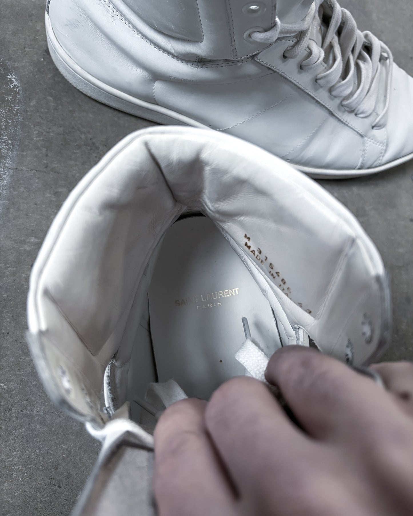 WHITE HIGH TOP SL01 SNEAKERS
