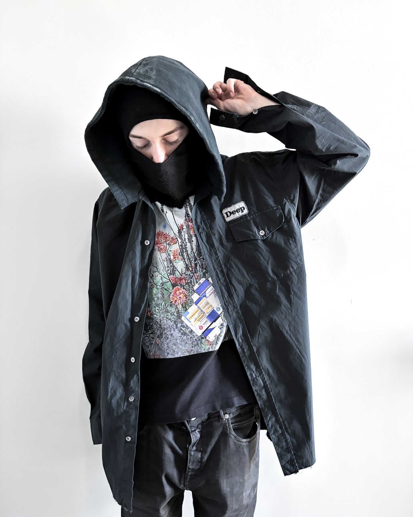 A/W02 ‘VIRGINIA CREEPER’ DEEP HOODED WORKER SHIRT