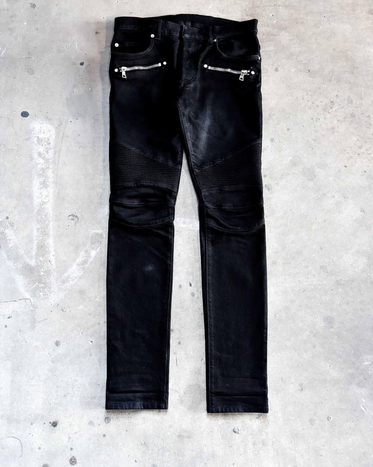 S/S18 WAXED BLACK BIKER DENIM