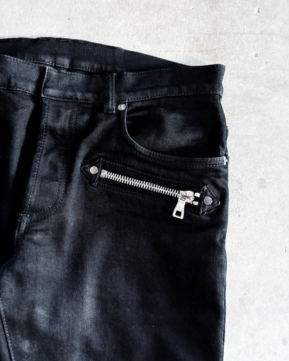 S/S18 WAXED BLACK BIKER DENIM