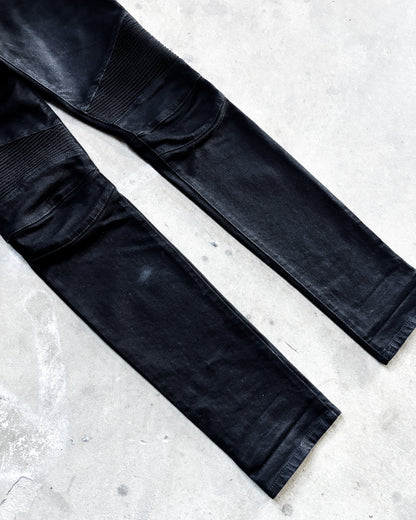 S/S18 WAXED BLACK BIKER DENIM