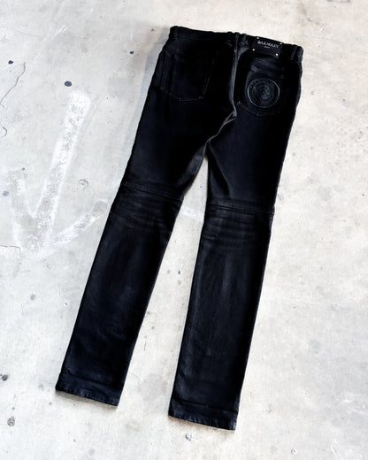S/S18 WAXED BLACK BIKER DENIM