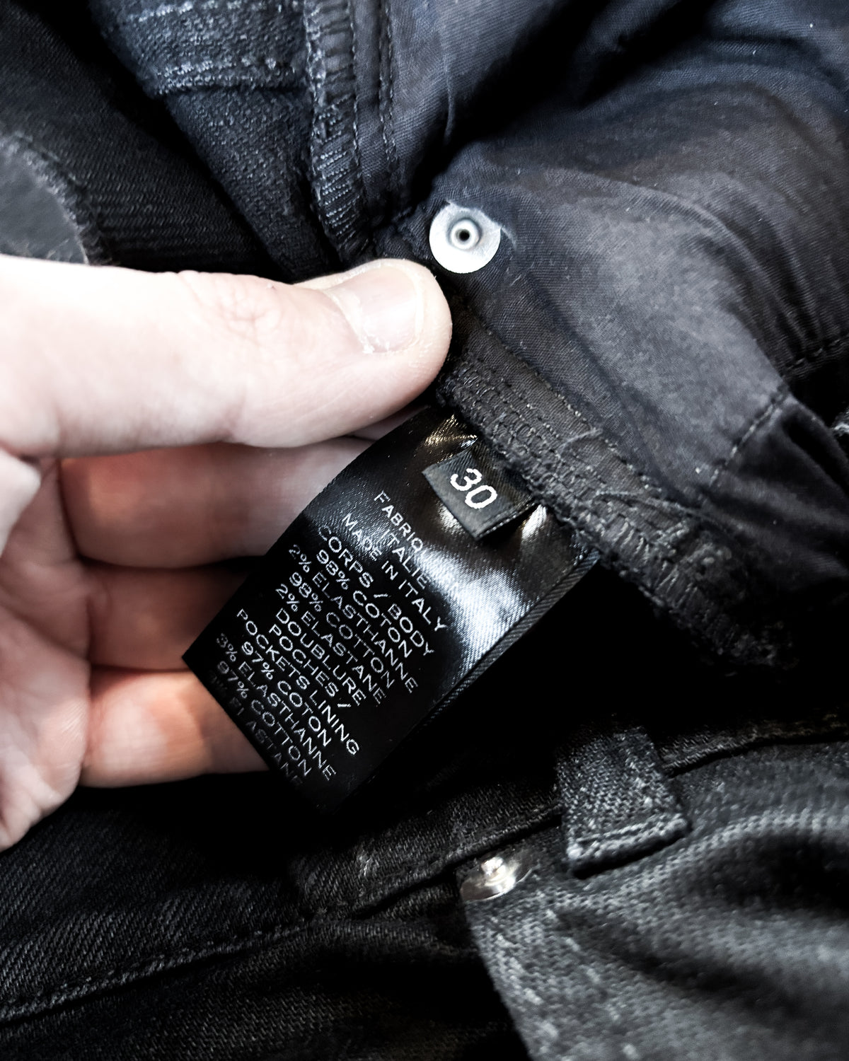 S/S18 WAXED BLACK BIKER DENIM