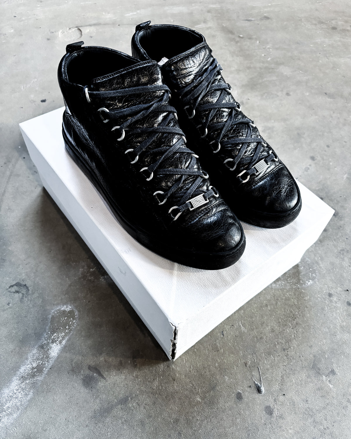 BLACK CALFSKIN ARENA HIGH TOPS