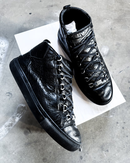 BLACK CALFSKIN ARENA HIGH TOPS