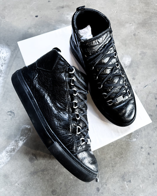 BLACK CALFSKIN ARENA HIGH TOPS