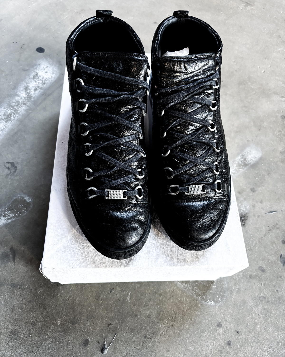 BLACK CALFSKIN ARENA HIGH TOPS