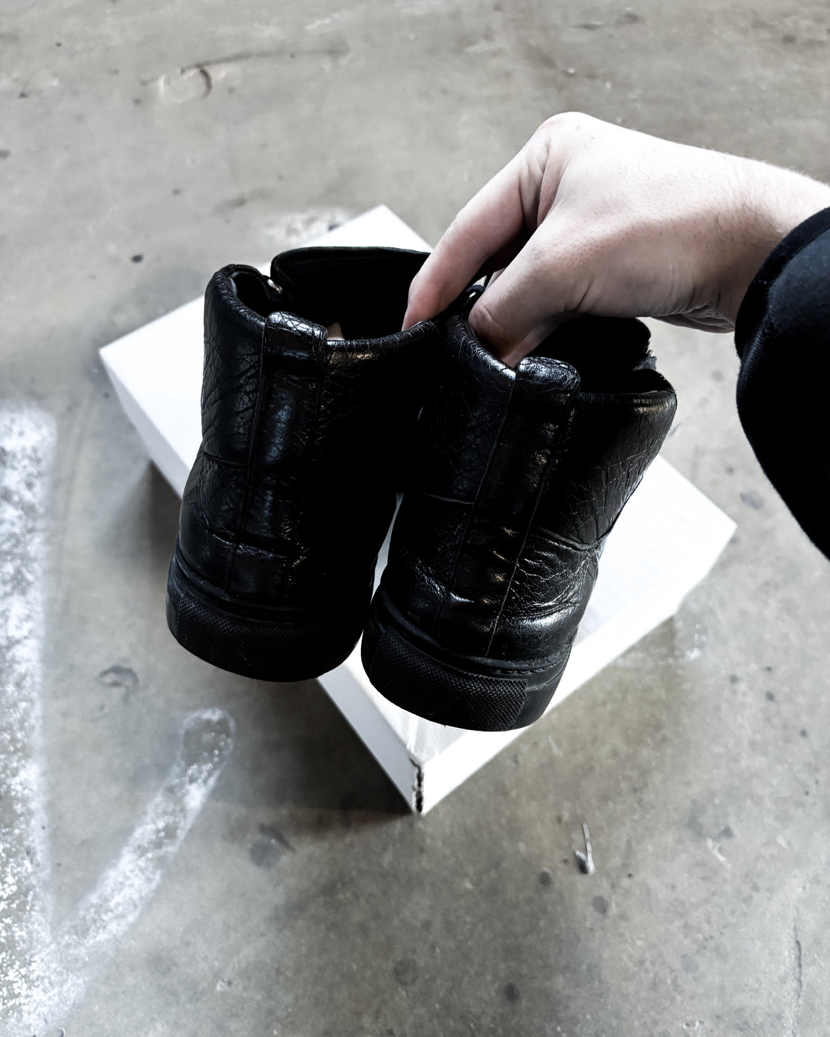 BLACK CALFSKIN ARENA HIGH TOPS