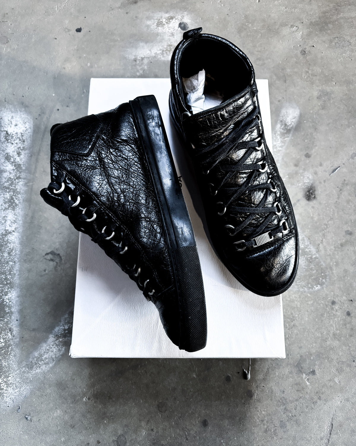 BLACK CALFSKIN ARENA HIGH TOPS