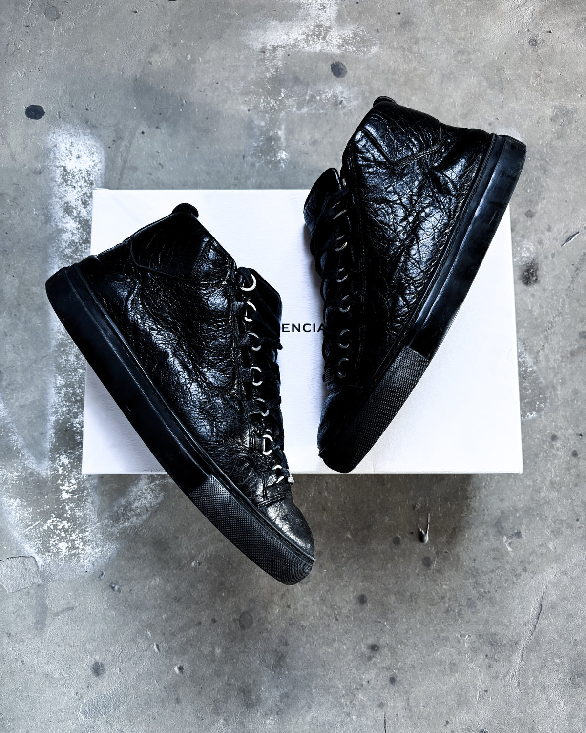 BLACK CALFSKIN ARENA HIGH TOPS