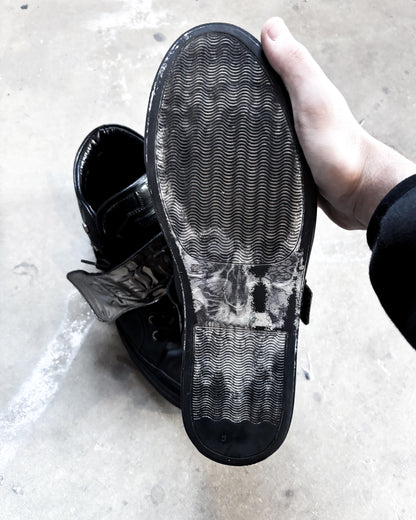 SILVER PLAQUE HIGH TOP SNEAKERS