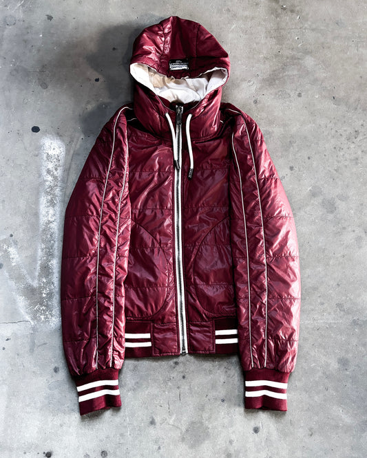 METAL HOOD BADGE PUFFER JACKET