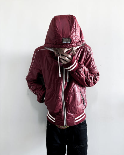 METAL HOOD BADGE PUFFER JACKET