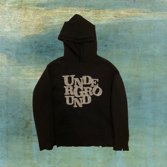 HYSTERIC GLAMOUR UNDERGROUND DISTRESSED MOHAIR HOODIE