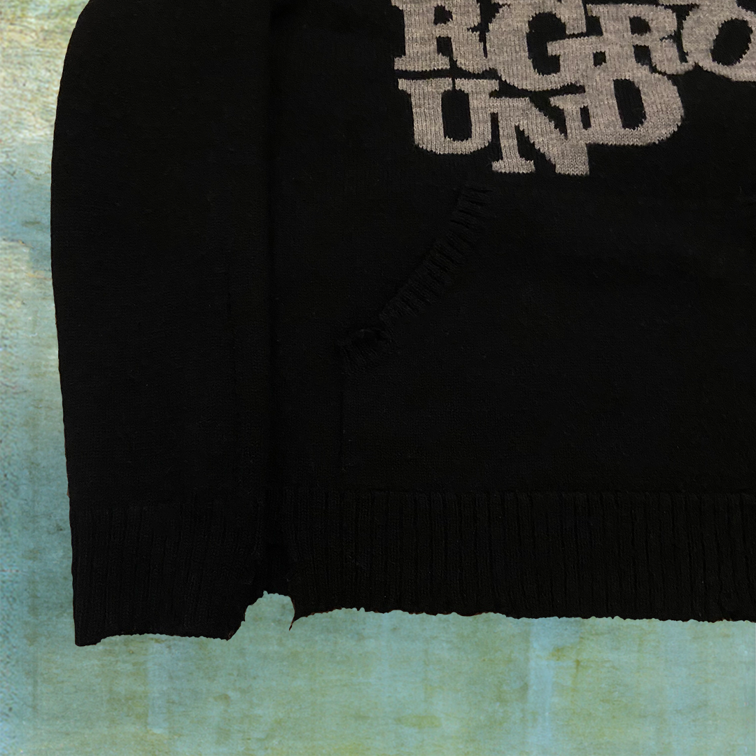 HYSTERIC GLAMOUR UNDERGROUND DISTRESSED MOHAIR HOODIE