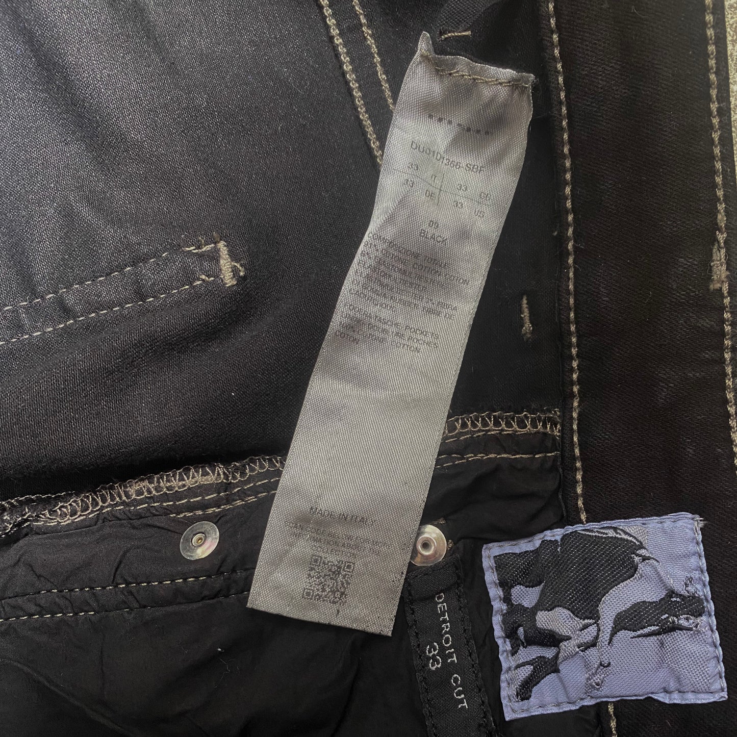 RICK OWENS LIDO WAXED DETROIT DENIM