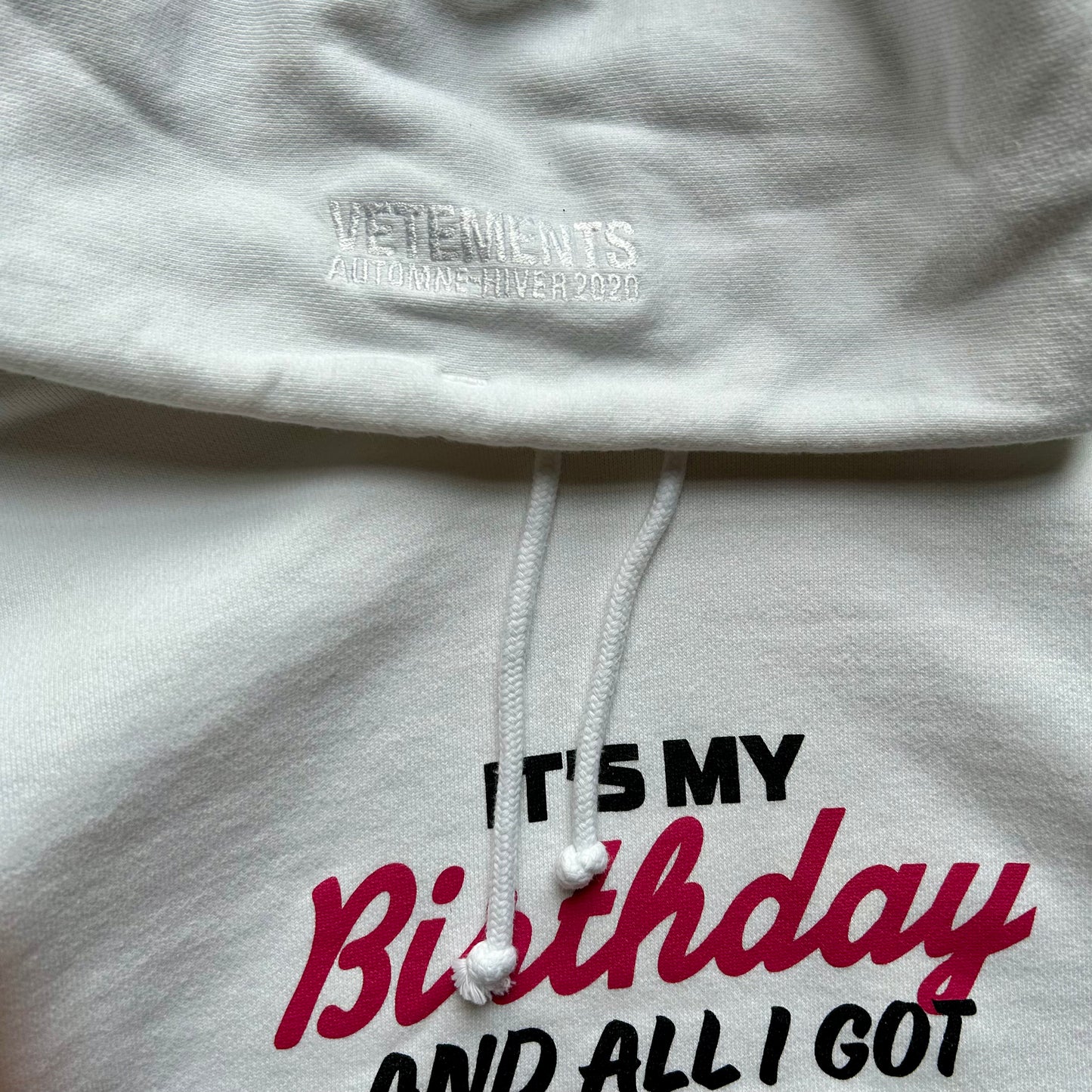 VETEMENTS OVERPRICED BIRTHDAY HOODIE