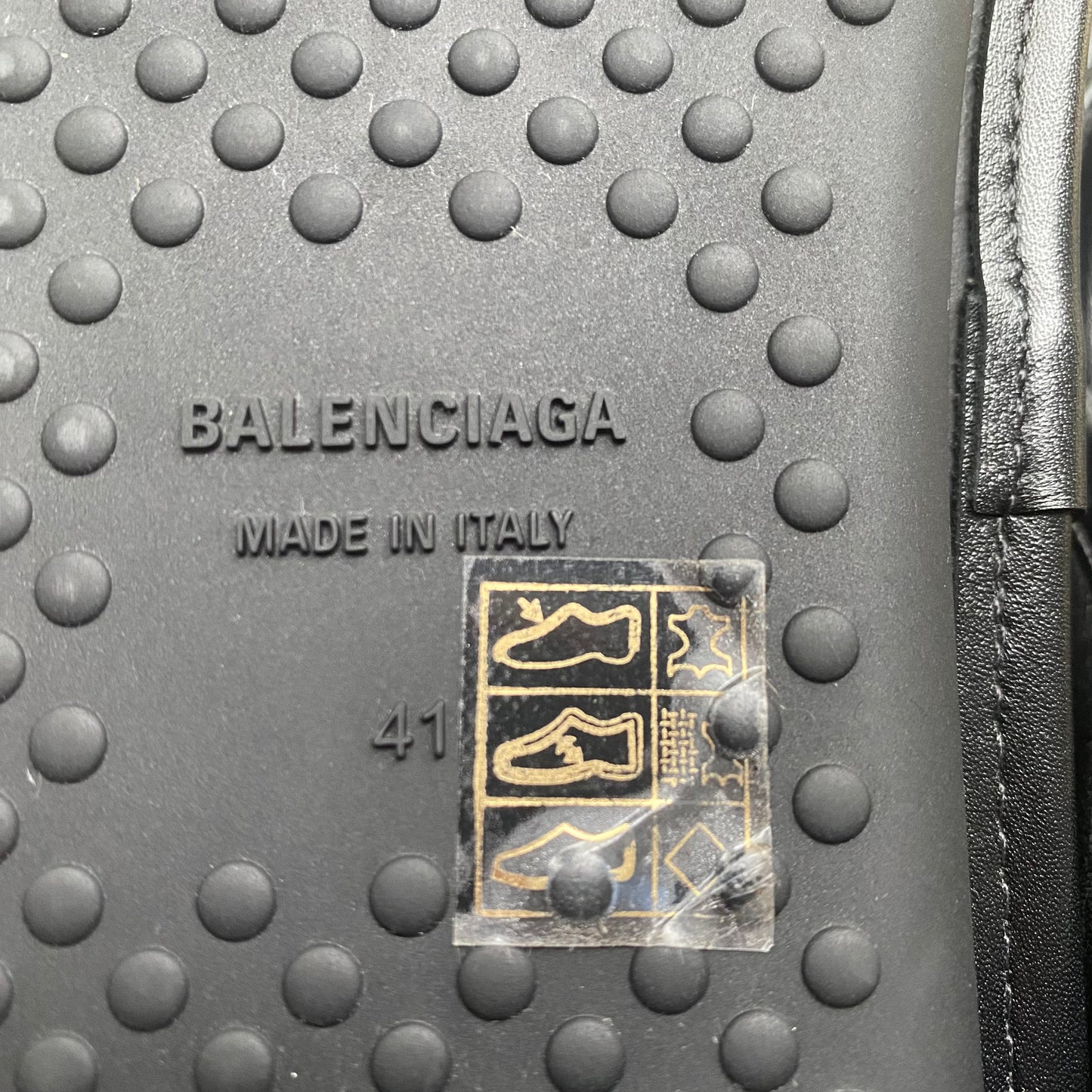 BALENCIAGA LOGO LEATHER SLIPPERS