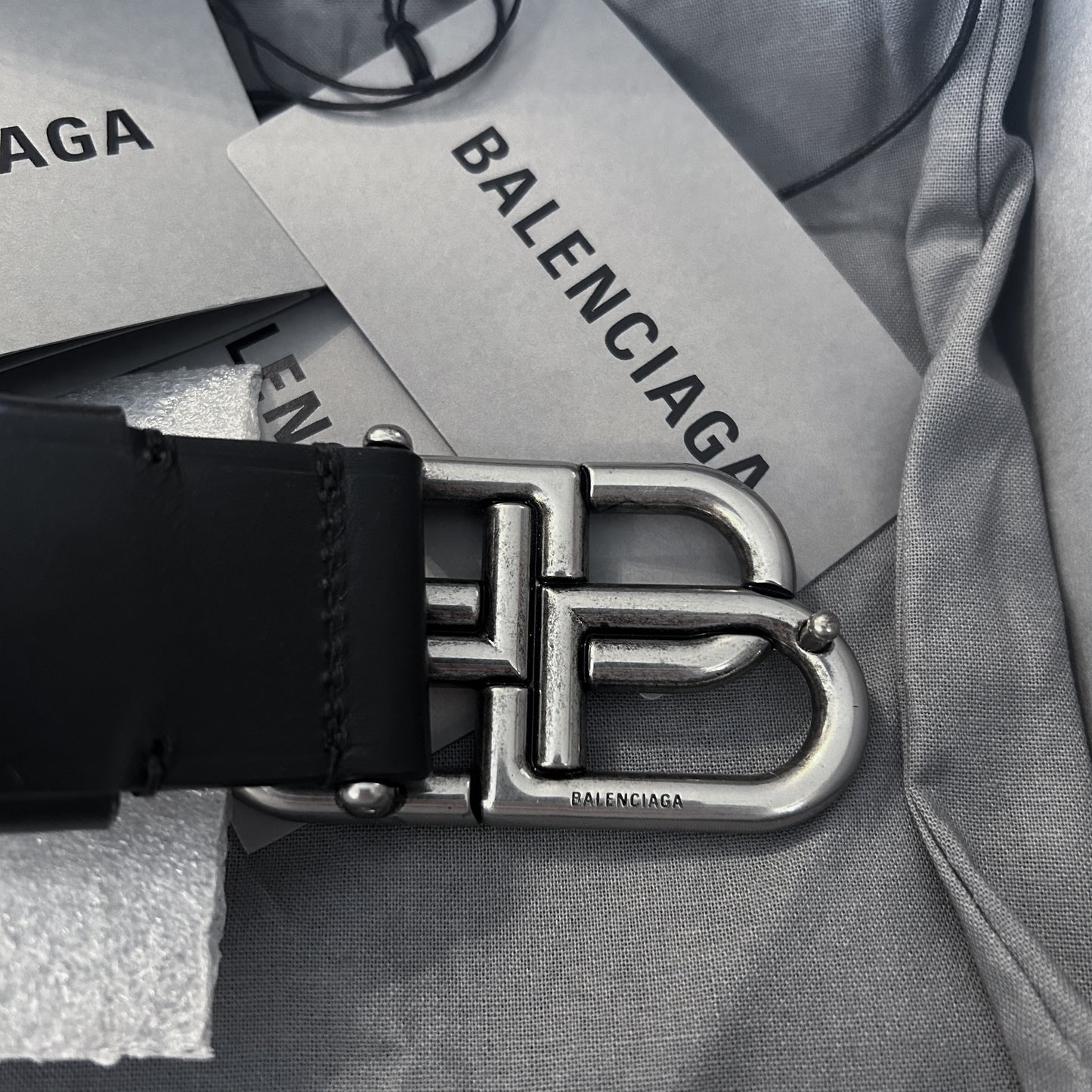 BALENCIAGA LARGE BB MONOGRAM BELT