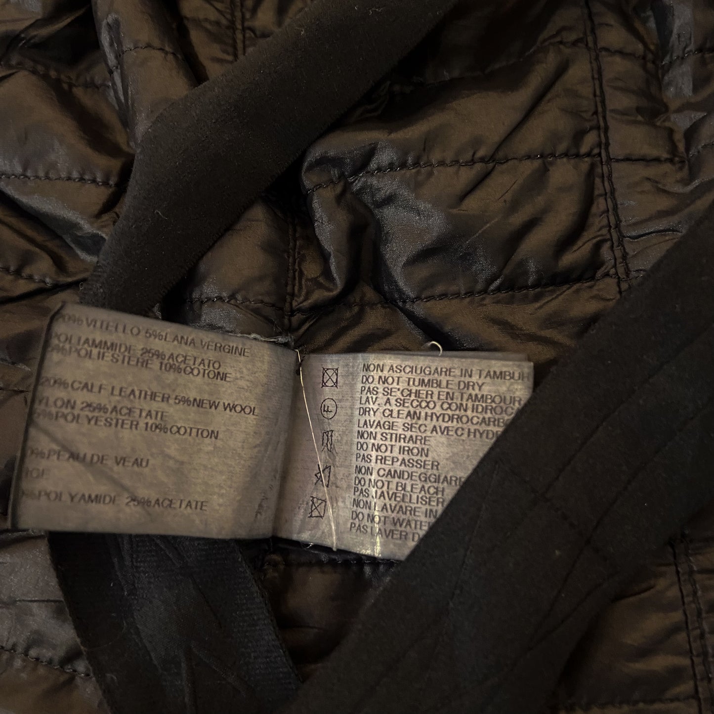 RICK OWENS OLMAR AND MIRTA WAXED ASYMMETRICAL DENIM JACKET