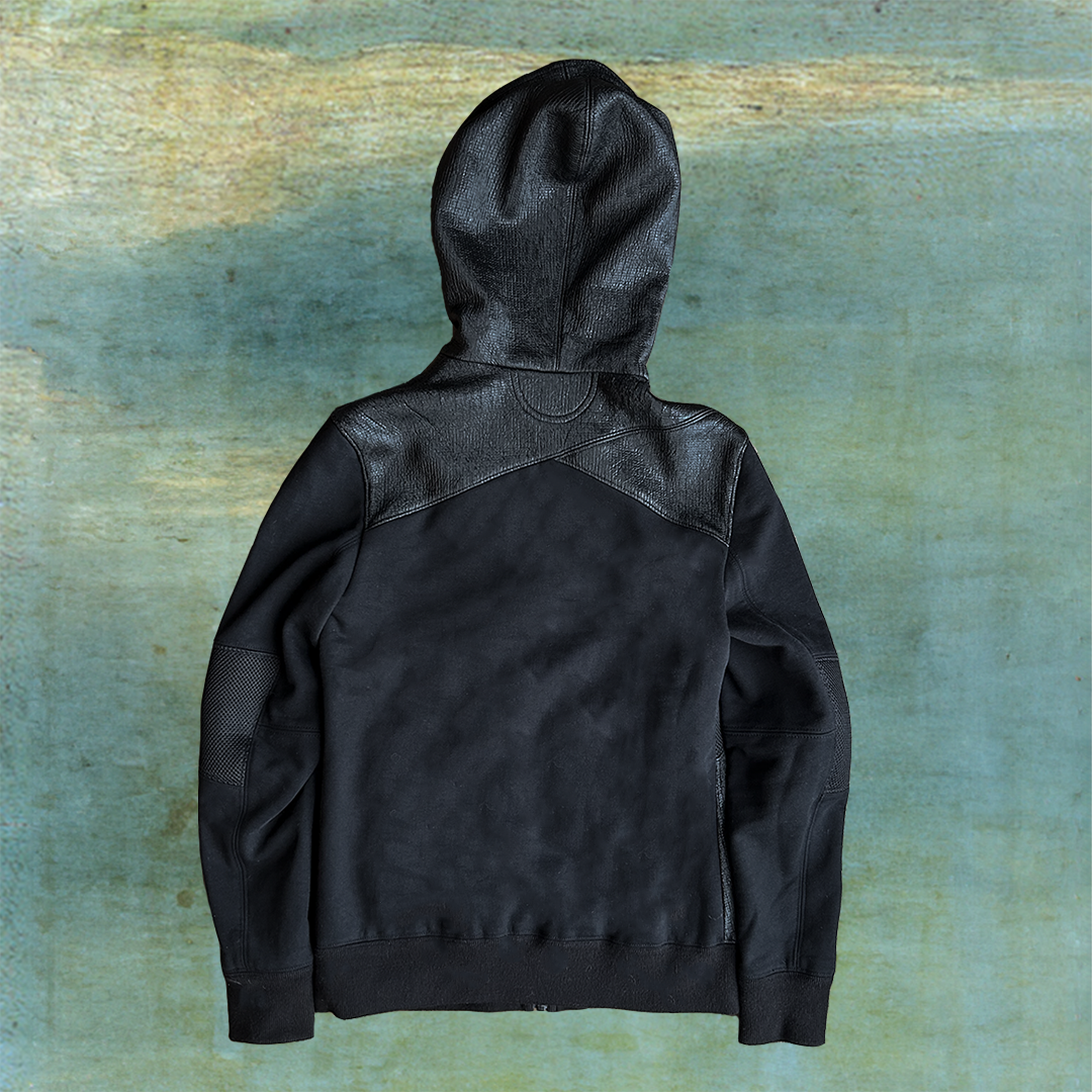 HELMUT LANG SNAKESKIN BLACK ZIP UP HOODIE