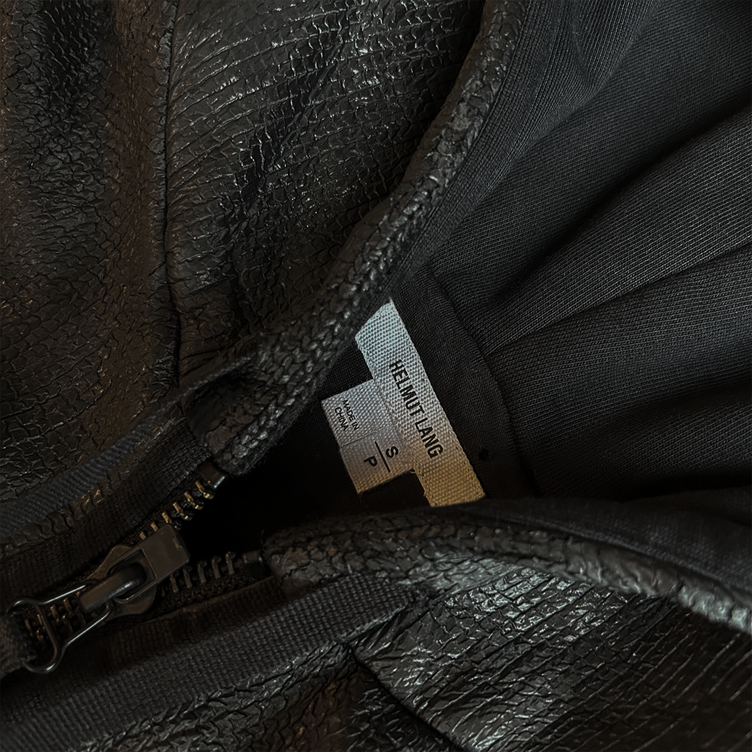 HELMUT LANG SNAKESKIN BLACK ZIP UP HOODIE