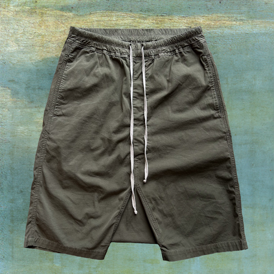 RICK OWENS S/S15 ARMY GREEN SHORTS