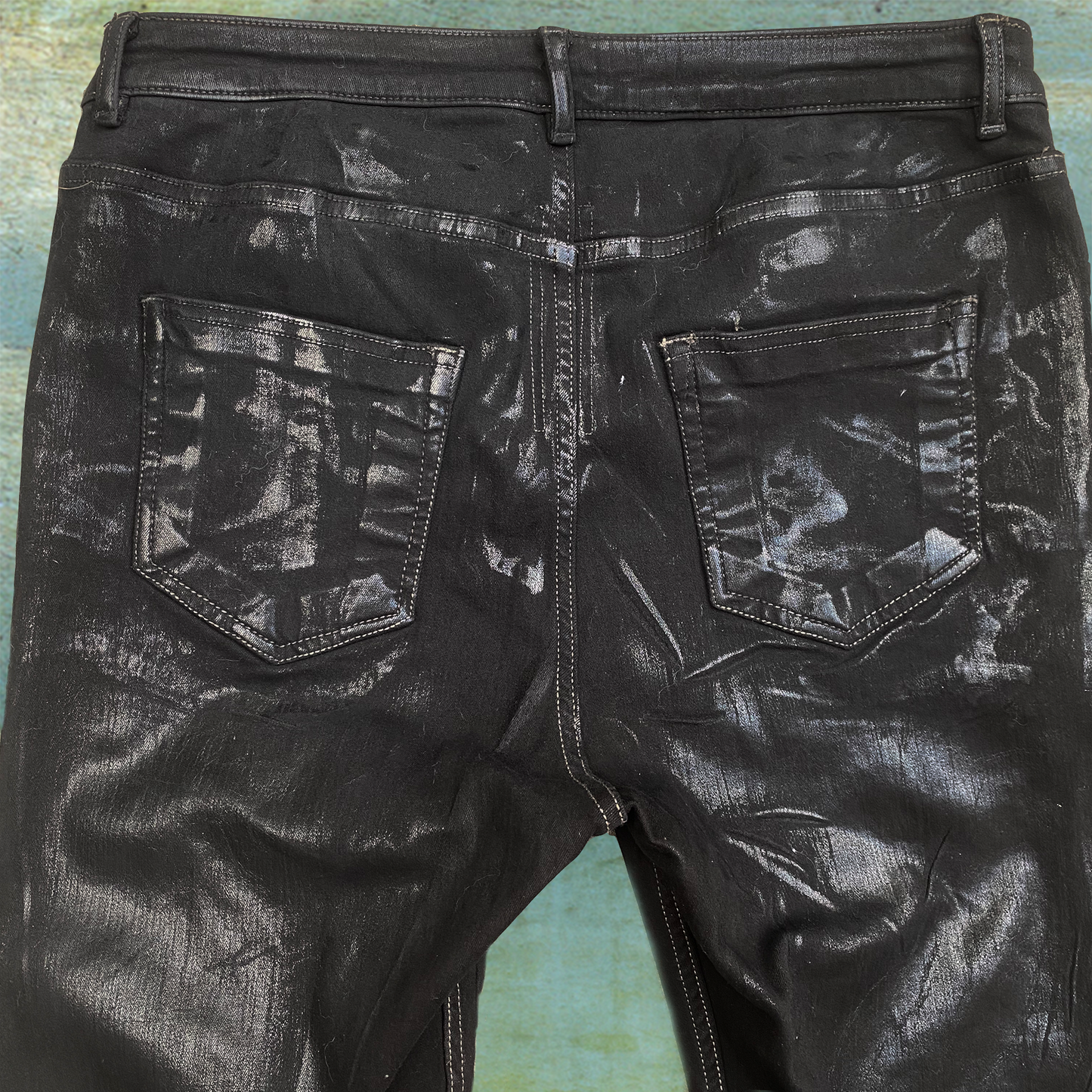 RICK OWENS LIDO WAXED DETROIT DENIM