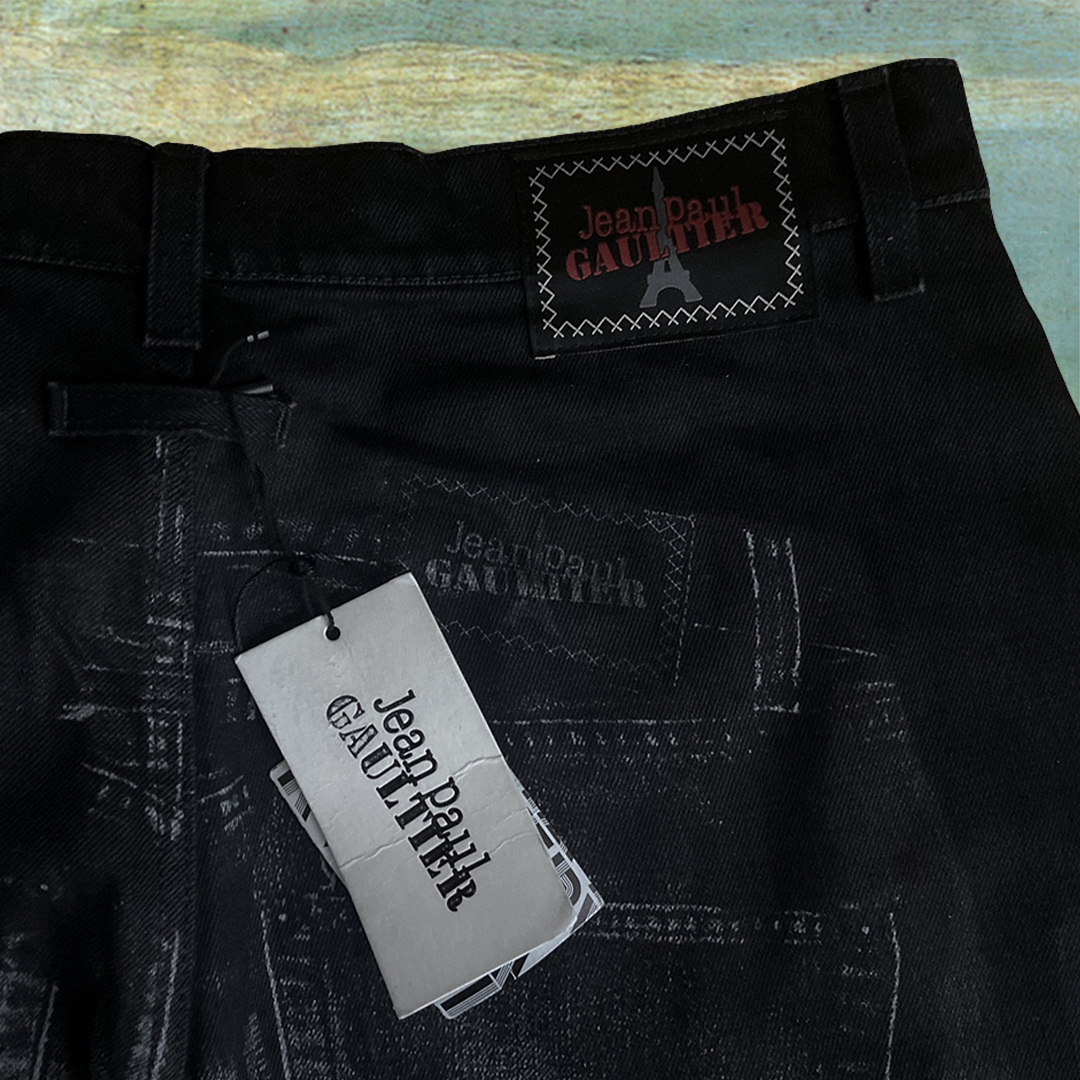 JEAN PAUL GAULTIER BLACK TATTOO DENIM